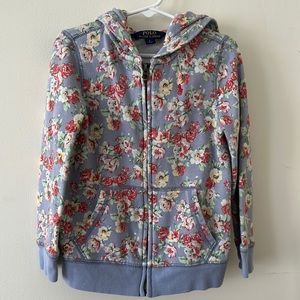Polo floral hooded sweater. Size 6